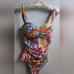 NWT....Bleu Rod Beattie Multicolor One Piece Swimsuit Size 8